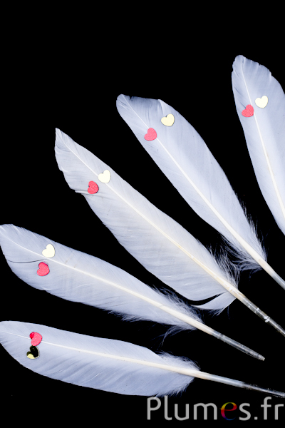 Oie Lame avec coeurs - 12-17 cm - blanc-crème